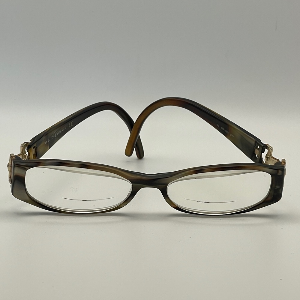 Vintage Gucci GG 3009 SVF Tortoise Horsebit Eyeglass Frames Made in Italy Authen - Picture 6 of 14